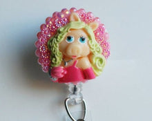 Load image into Gallery viewer, Miss Piggy Retractable ID Badge Reel
